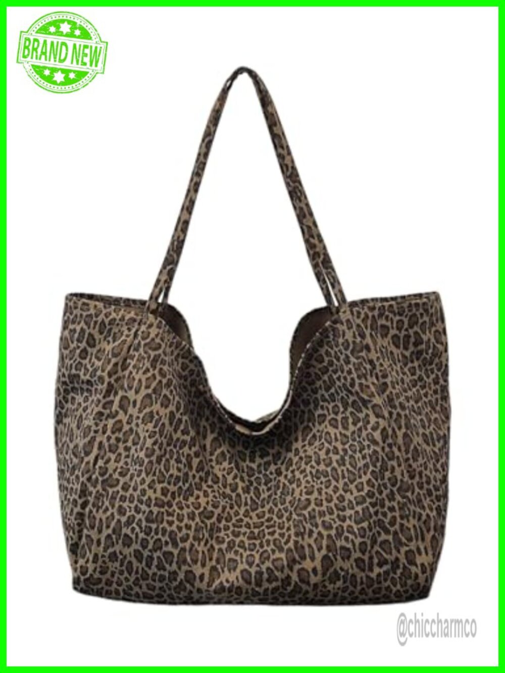 Oversize Leopard Tote Bag Cheetah Print Shoulder Bag Large Capacity